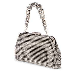 Olga Berg Jerry Crystal Vintage Clutch | Silver