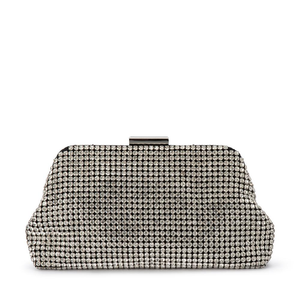 Olga Berg Jerry Crystal Vintage Clutch | Silver