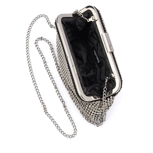 Olga Berg Jerry Crystal Vintage Clutch | Silver