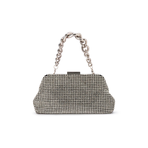 Olga Berg Jerry Crystal Vintage Clutch | Silver