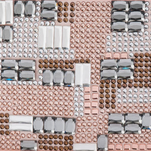 Olga Berg Riva Crystal Hot Fix Box Clutch Rose Gold