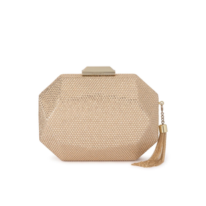 Olga Berg Tilly Hotfix Clutch With Tassel | Gold
