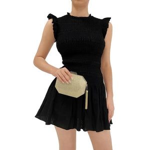 Olga Berg Tilly Hotfix Clutch With Tassel | Gold