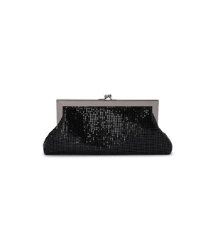 Olga Berg Zara Mesh Frame Clutch | Black