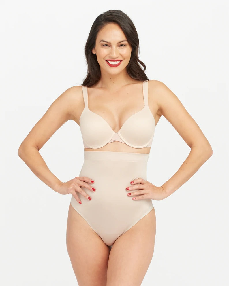 Spanx Suit Your Fancy High-Waist Thong in Champagne Beige