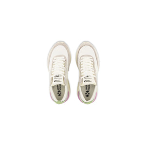 Superga 4089 Training 9TS Slim White Pink Vibrant Yellow