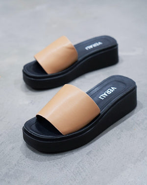Verali Rascal Platform Slides Light Camel Smooth