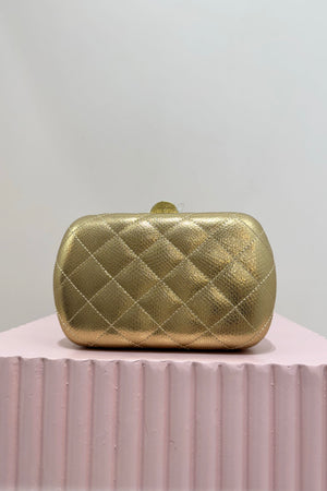 Olga Berg Zoey Quilted Clutch | Gold