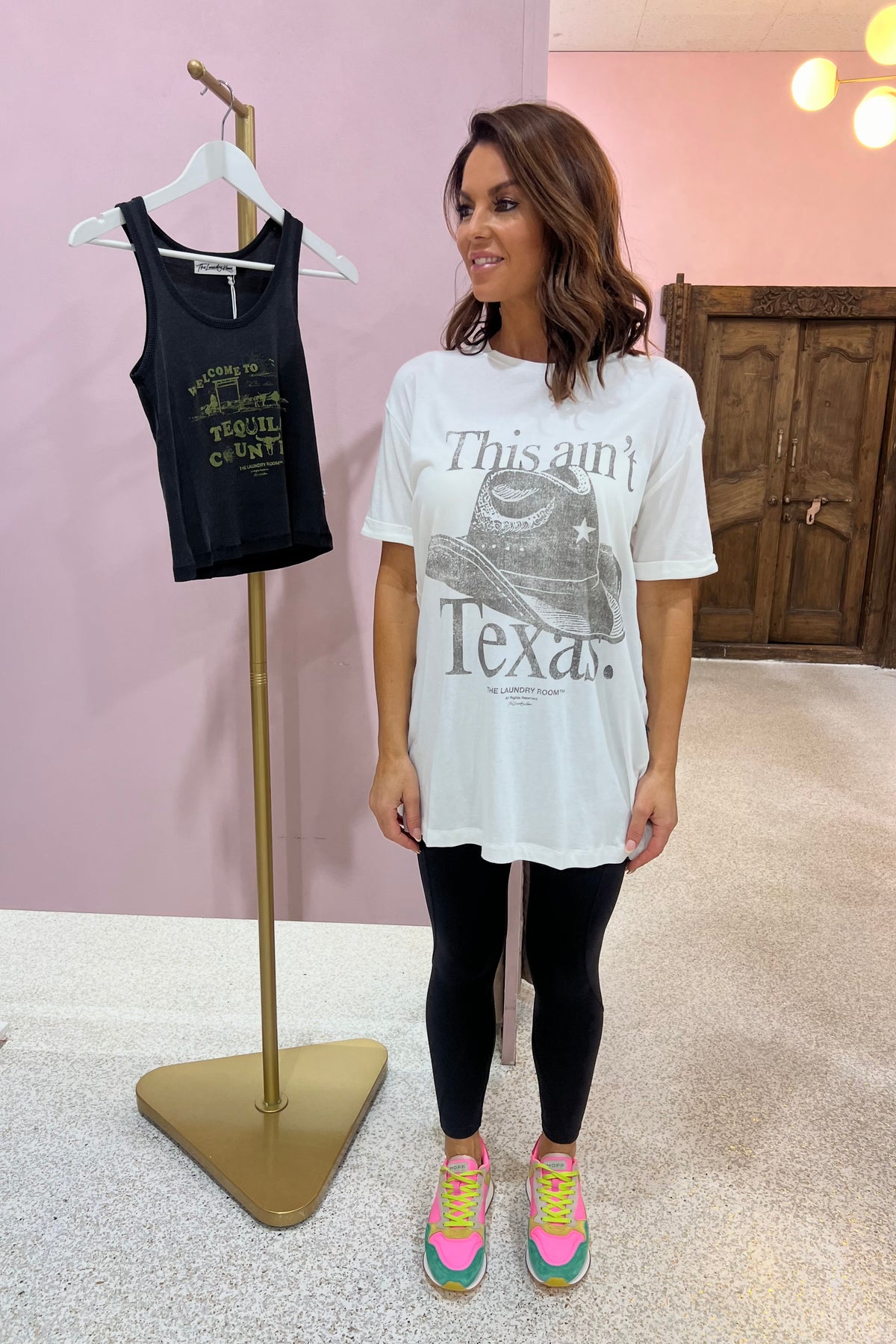 The Laundry Room This Aint't Texas Oversized Tee | White