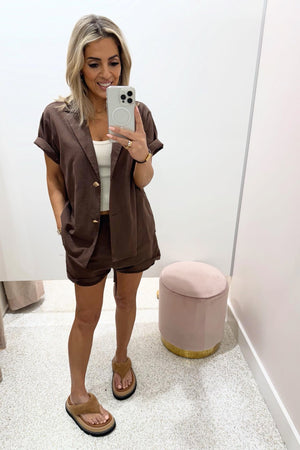 Chosen By Fifi & Annie The Santorini Short Set | Chocolate || BEST SELLER RESTOCKED