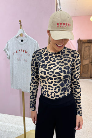 P.E Nation Foundation Long Sleeve Top | Leopard Print