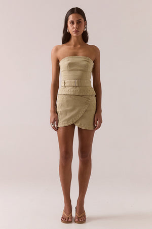 Sovere Studio Verve Denim Skort | Pistachio
