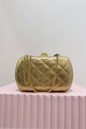 Olga Berg Zoey Quilted Clutch | Gold