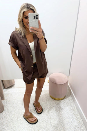 Chosen By Fifi & Annie The Santorini Short Set | Chocolate || BEST SELLER RESTOCKED