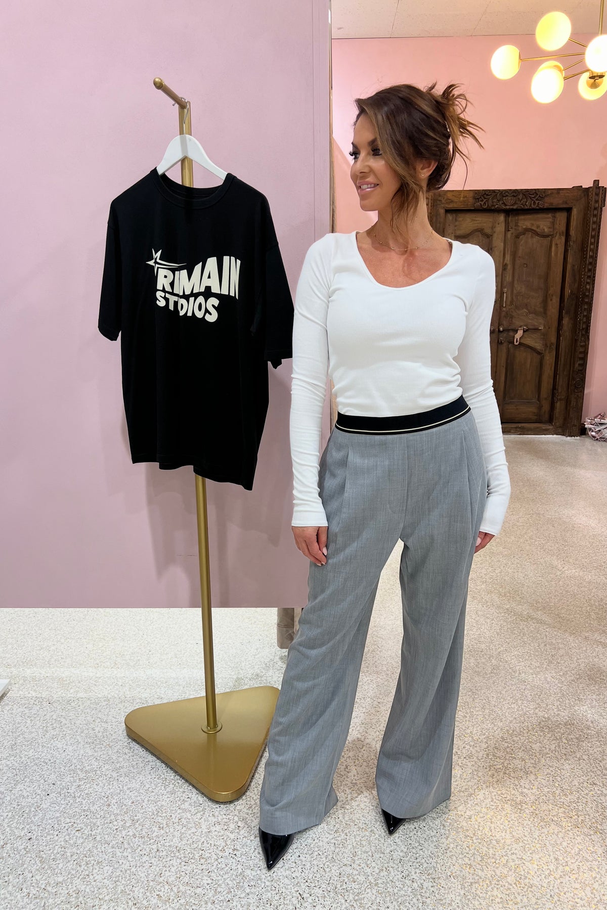 Bassike Scoop Neck L/S Top | White