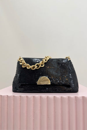 Olga Berg Lily Sequin Bag | Black