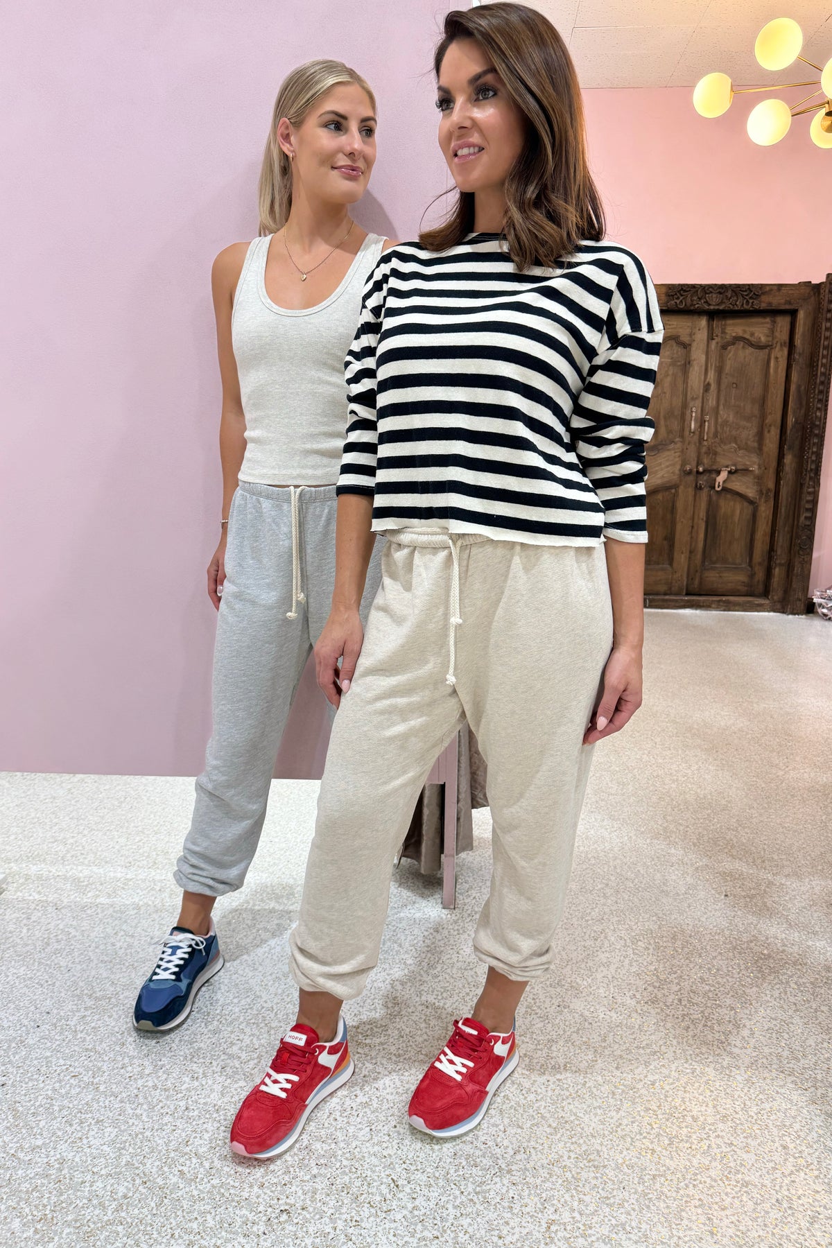 Perfect White Tee Taylor Striped Long Sleeve Tee | True Black/ Natural Stripe