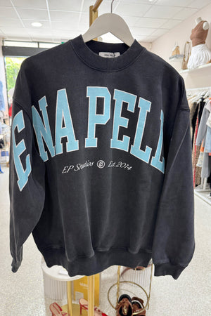 Ena Pelly Bold Logo Sweatshirt | Washed Black