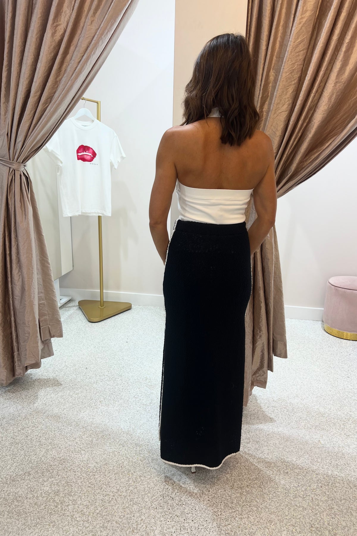 Shona Joy Lena Side Split Maxi Skirt | Black