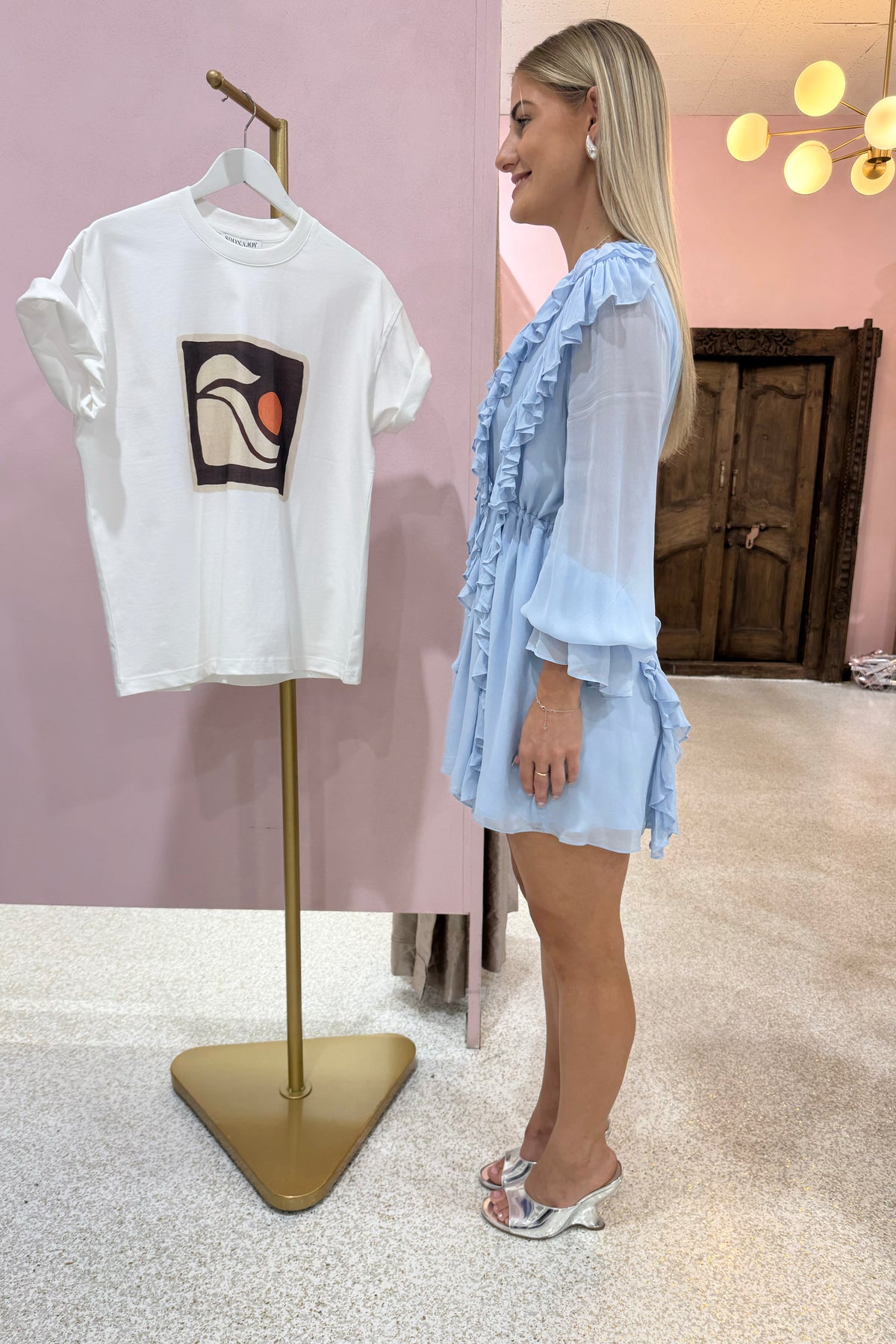 Shona Joy Emory Ruffle Mini Dress | Arcadian Blue