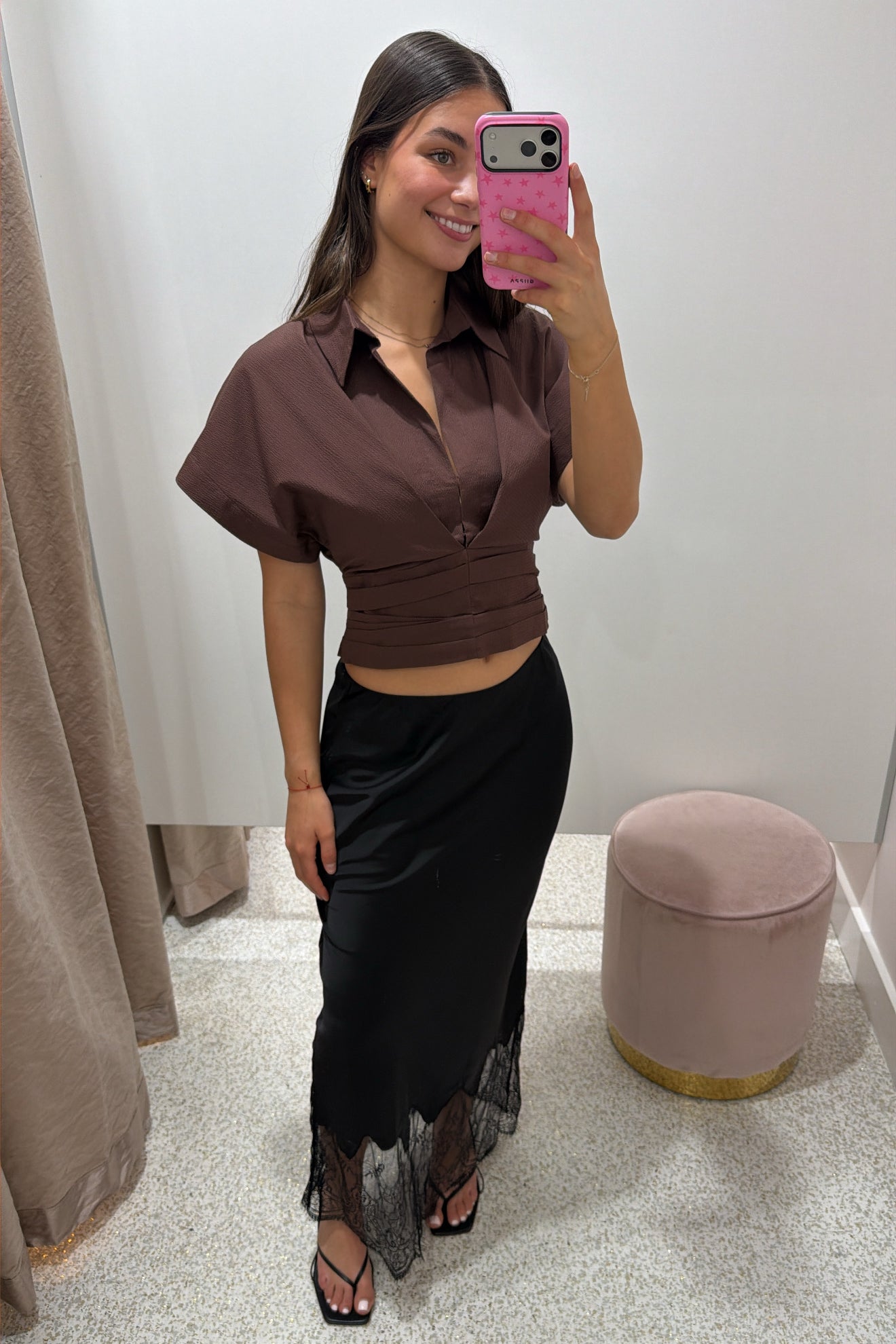 Sovere Studio Lyra Crop Shirt | Chocolate