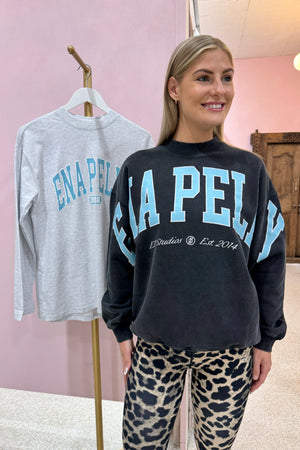 Ena Pelly Bold Logo Sweatshirt | Washed Black