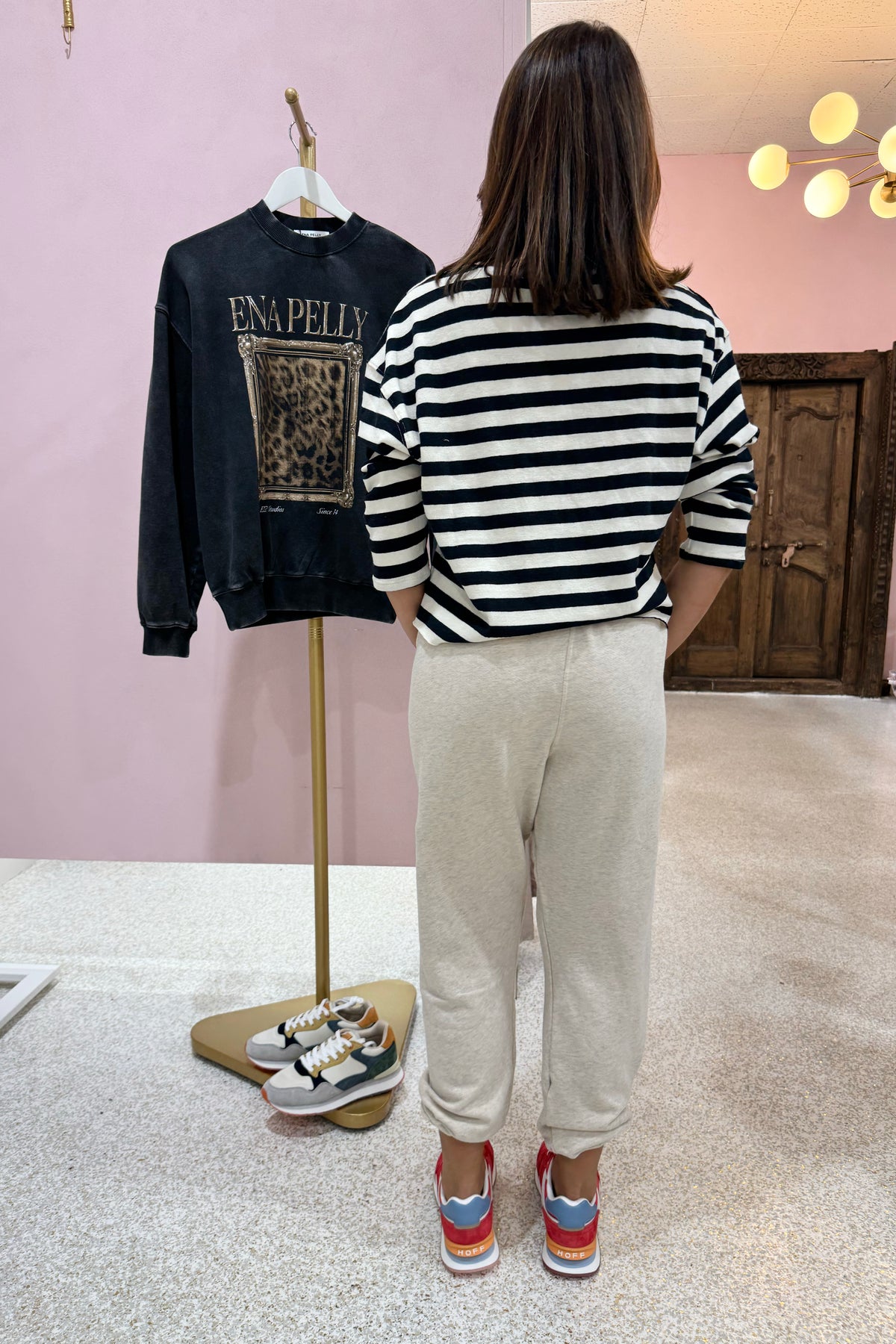 Perfect White Tee Taylor Striped Long Sleeve Tee | True Black/ Natural Stripe