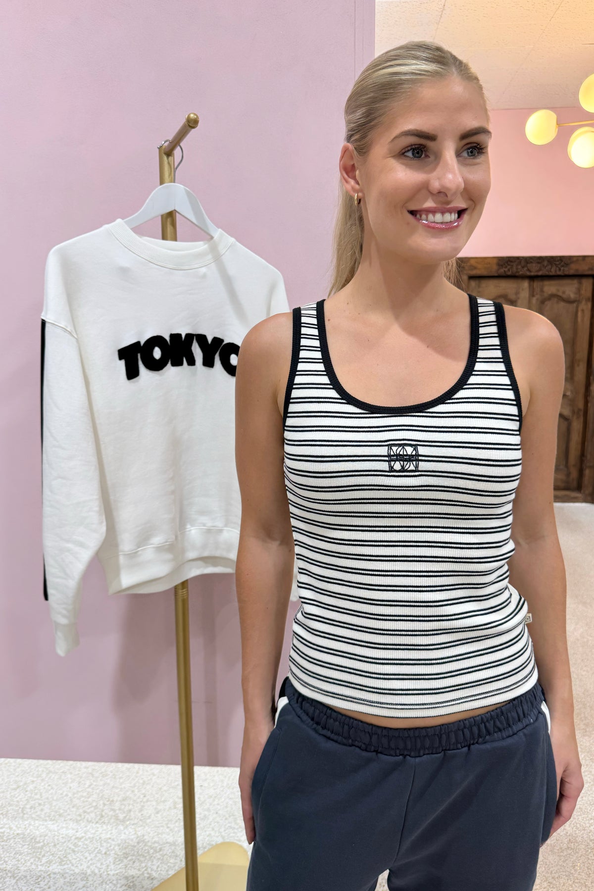 Araminta James Mio Tank | Noir Stripe