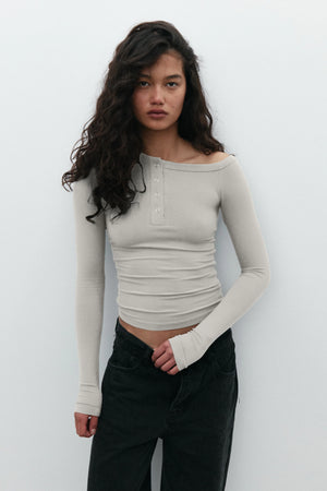 Bayse Brand Zinnia Top | Oatmeal