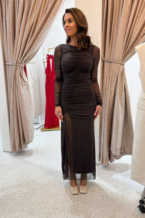 Shona Joy Mira Gathered Maxi Dress | Ganache