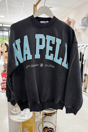 Ena Pelly Bold Logo Sweatshirt | Washed Black
