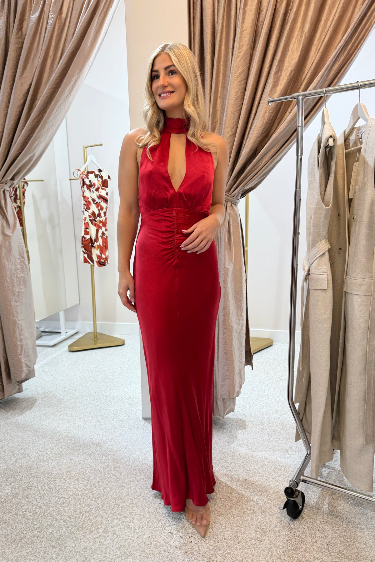 Shona Joy Tatum Halter Neck Maxi Dress | Grenadine