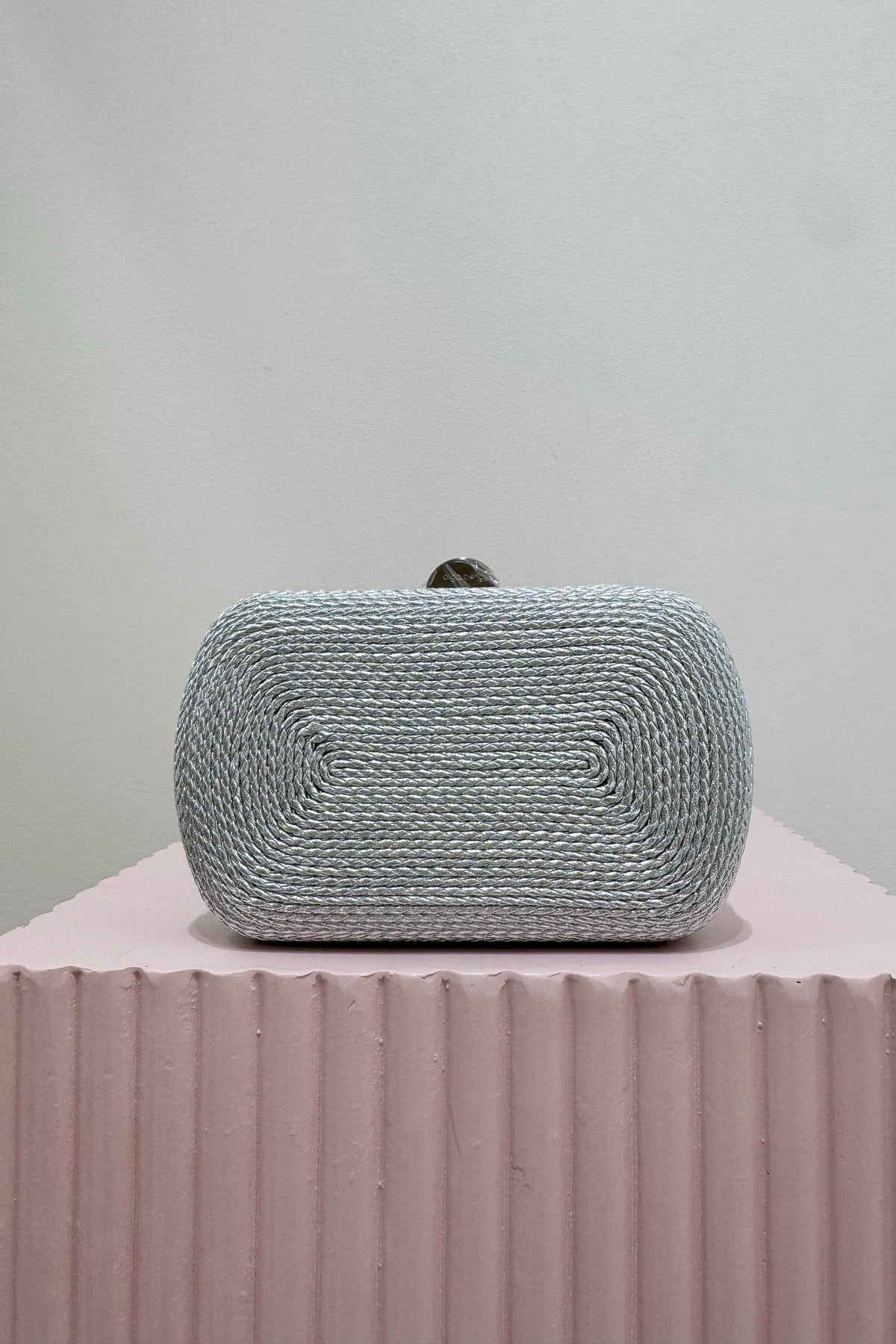 Olga Berg Martina Coiled Rope Clutch | Silver