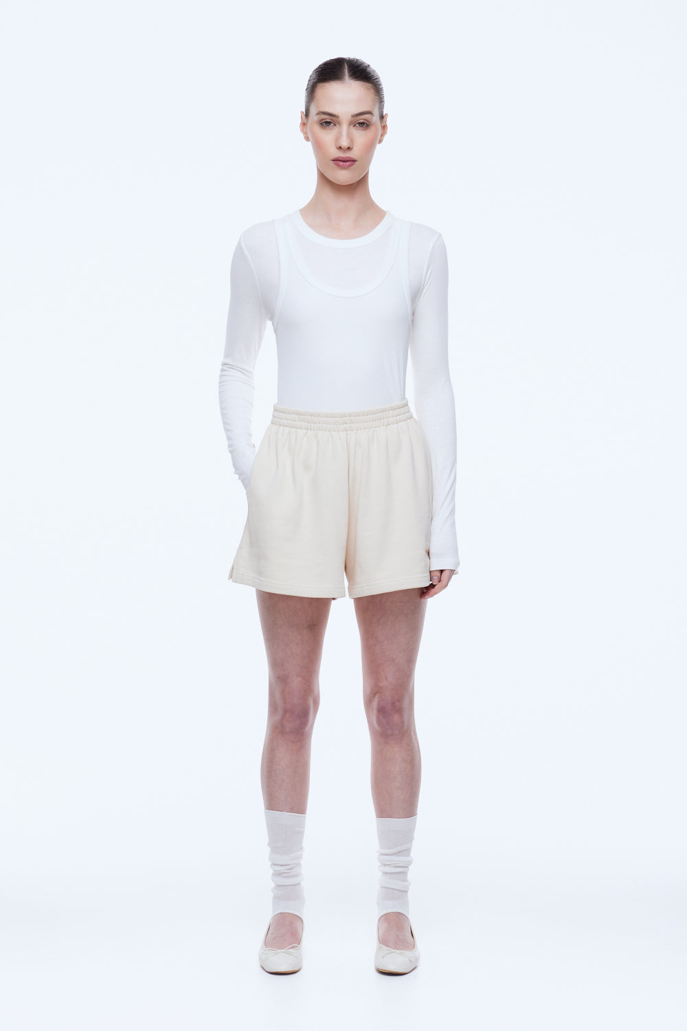 Ena Pelly Paris Terry Short | Oat Marle