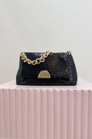 Olga Berg Lily Sequin Bag | Black