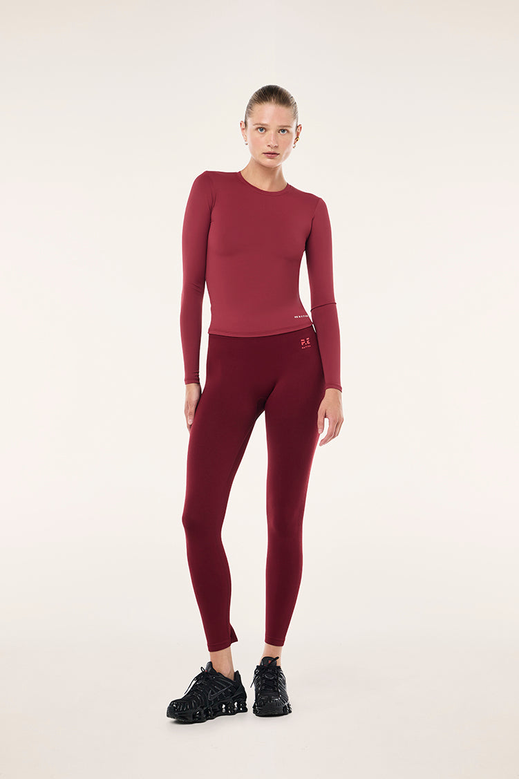 P.E Nation Foundation Long Sleeve Top| | Cabernet