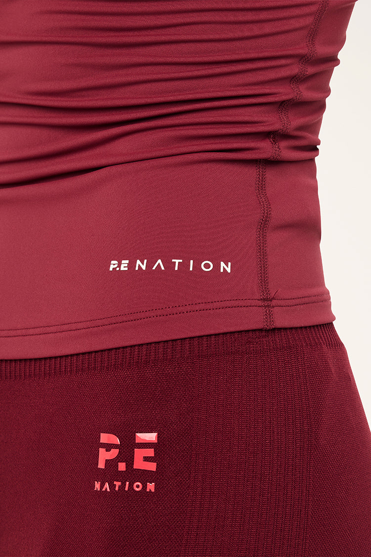 P.E Nation Foundation Long Sleeve Top| | Cabernet