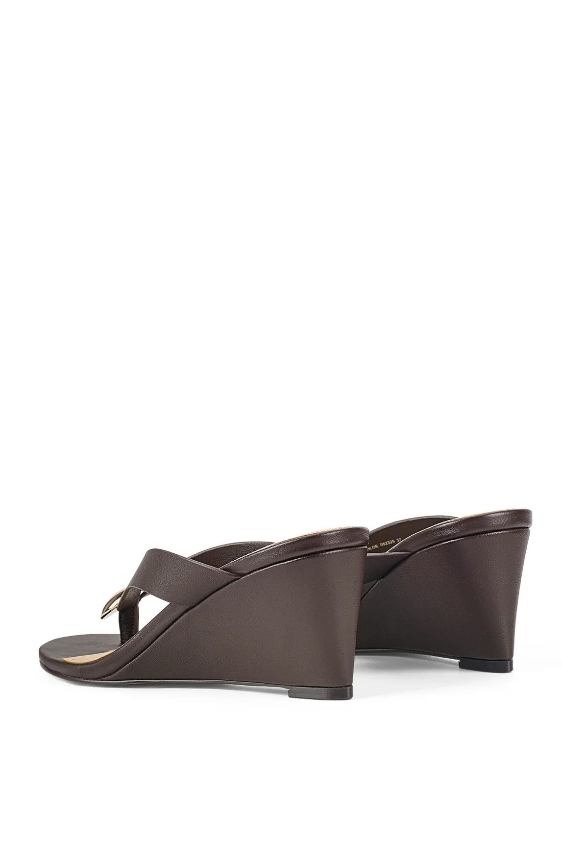 Siren Chloe Thong Wedges | Chocolate Brown Leather