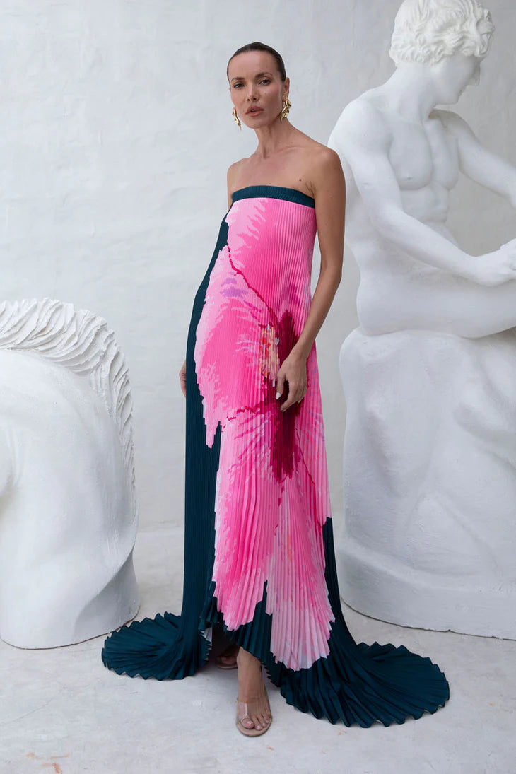 L'idee Bisous Strapless Gown | Hibiscus Midnight