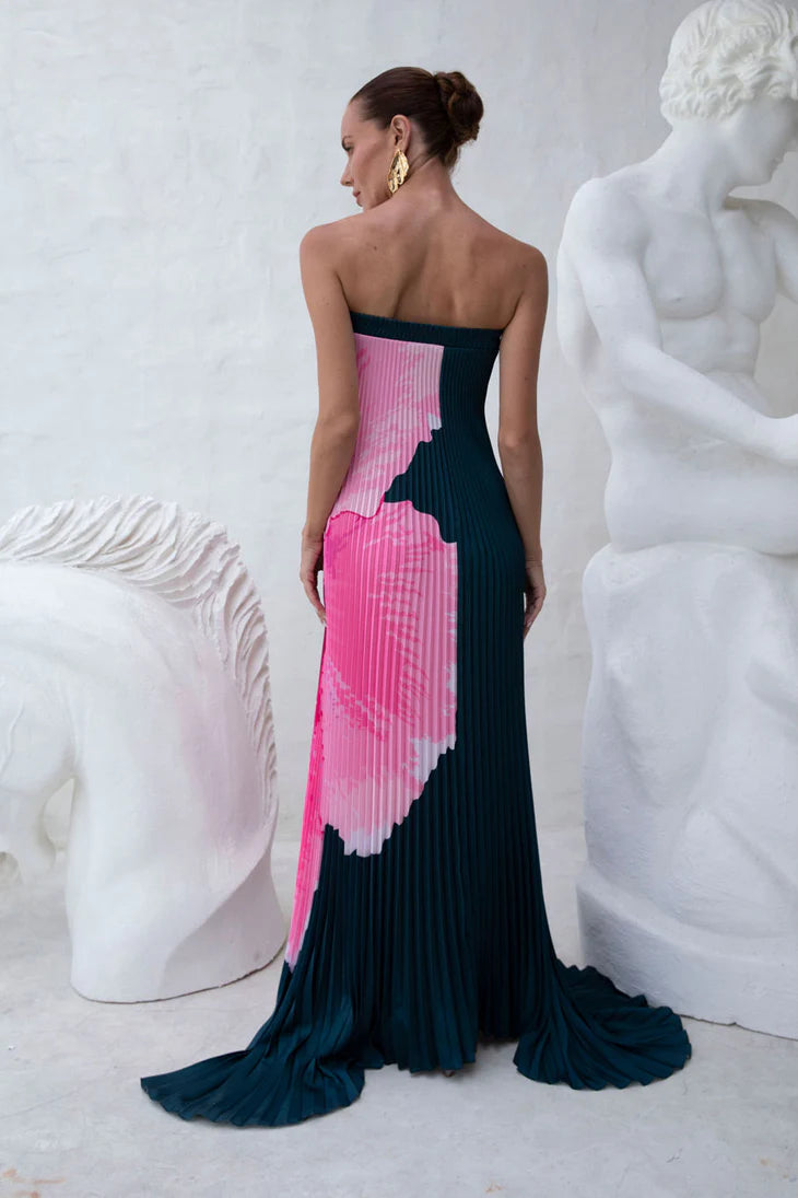 L'idee Bisous Strapless Gown | Hibiscus Midnight