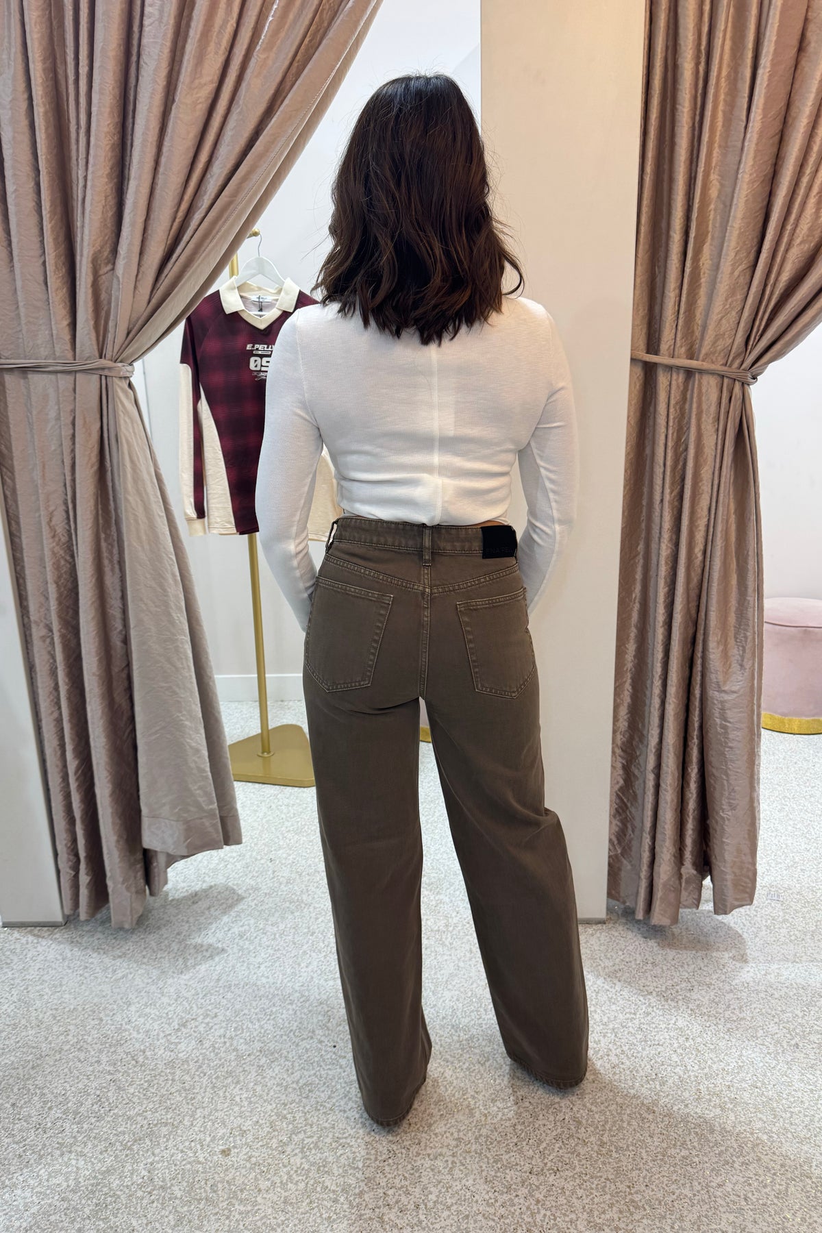 Ena Pelly Letti Straight Leg Jean | Mushroom