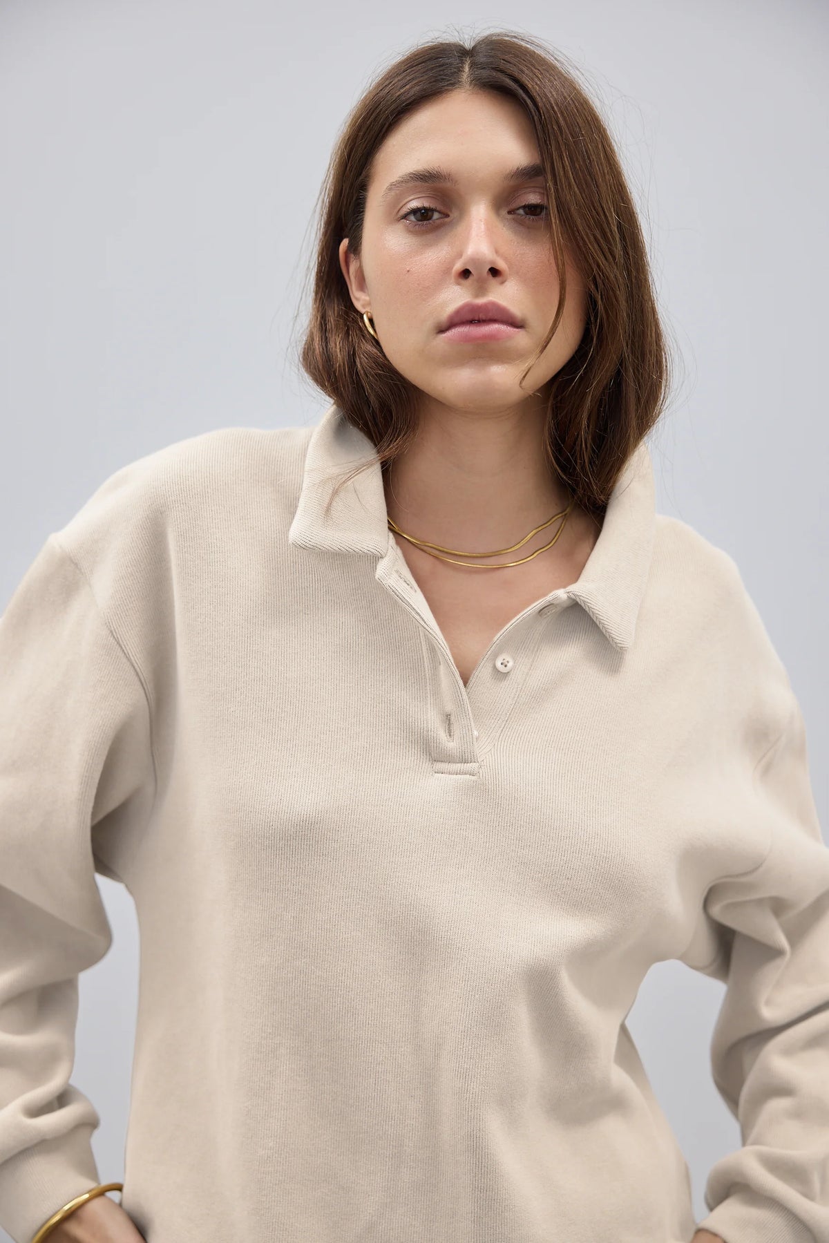 ORTC Ava Polo Sweater | Bone