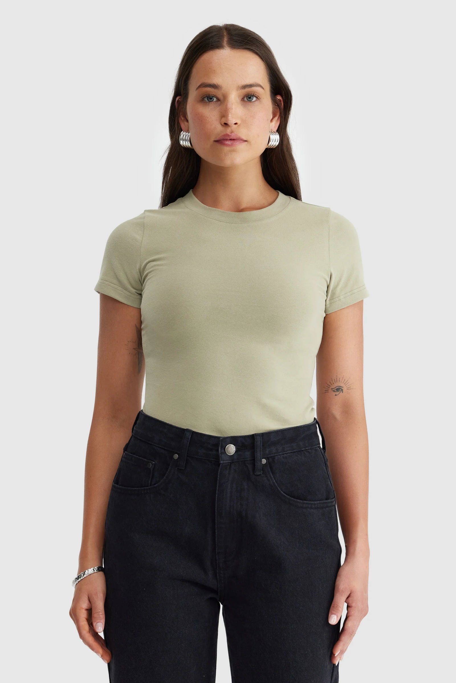 ORTC Evie Fitted T Shirt | Aloe
