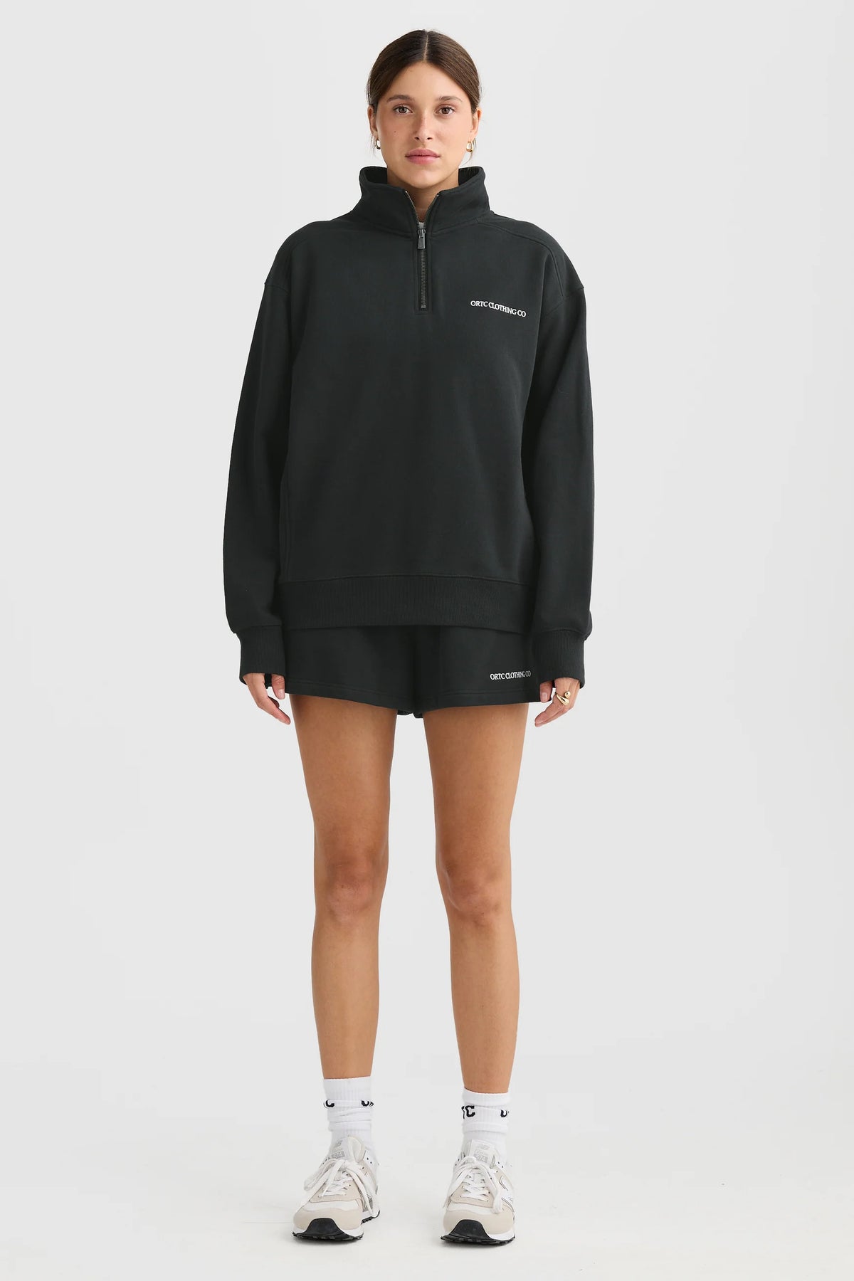ORTC Lena Quarter Zip Sweater | Washed Black