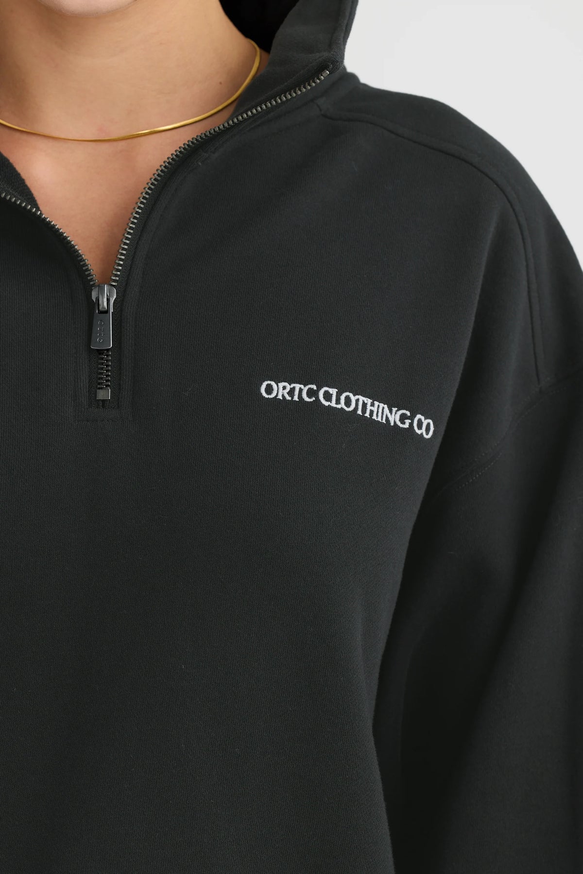 ORTC Lena Quarter Zip Sweater | Washed Black