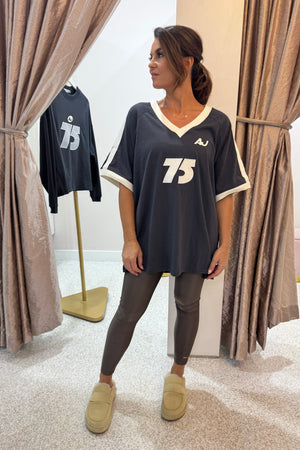 Araminta James Motor Slub Tee | Washed Black