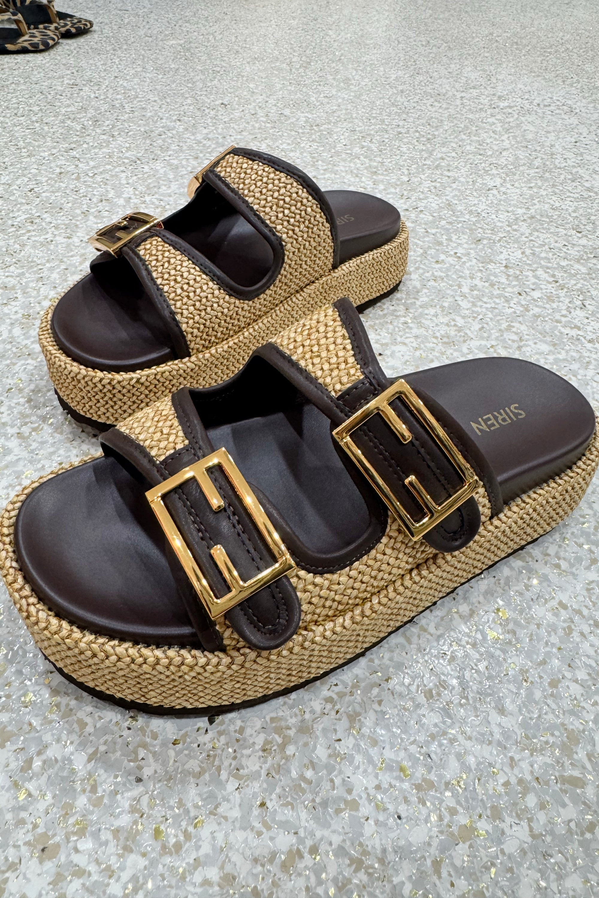 Siren Aphrodite Woven Flatform | Chocolate Brown/Weave