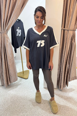 Araminta James Motor Slub Tee | Washed Black