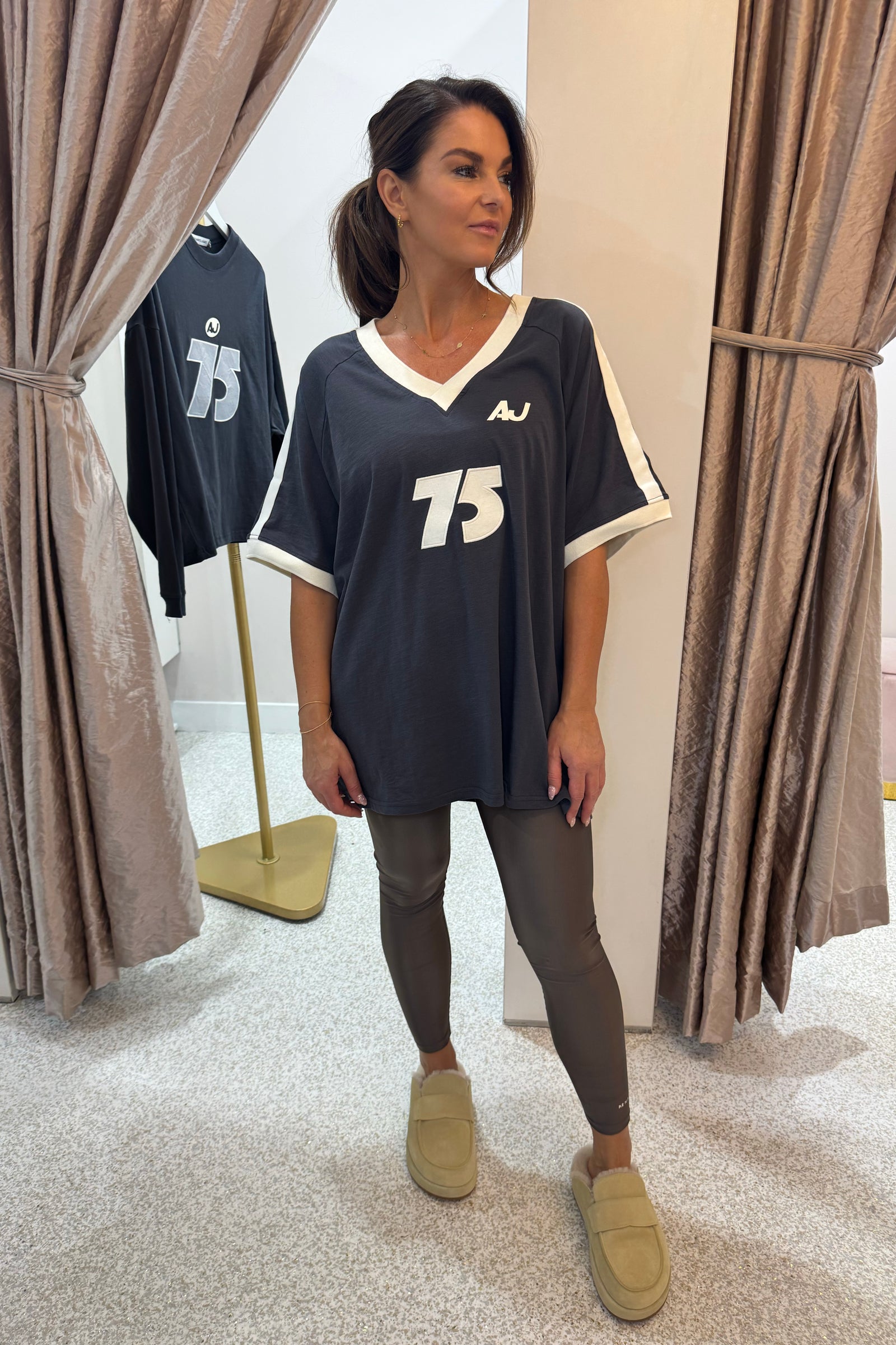 Araminta James Motor Slub Tee | Washed Black