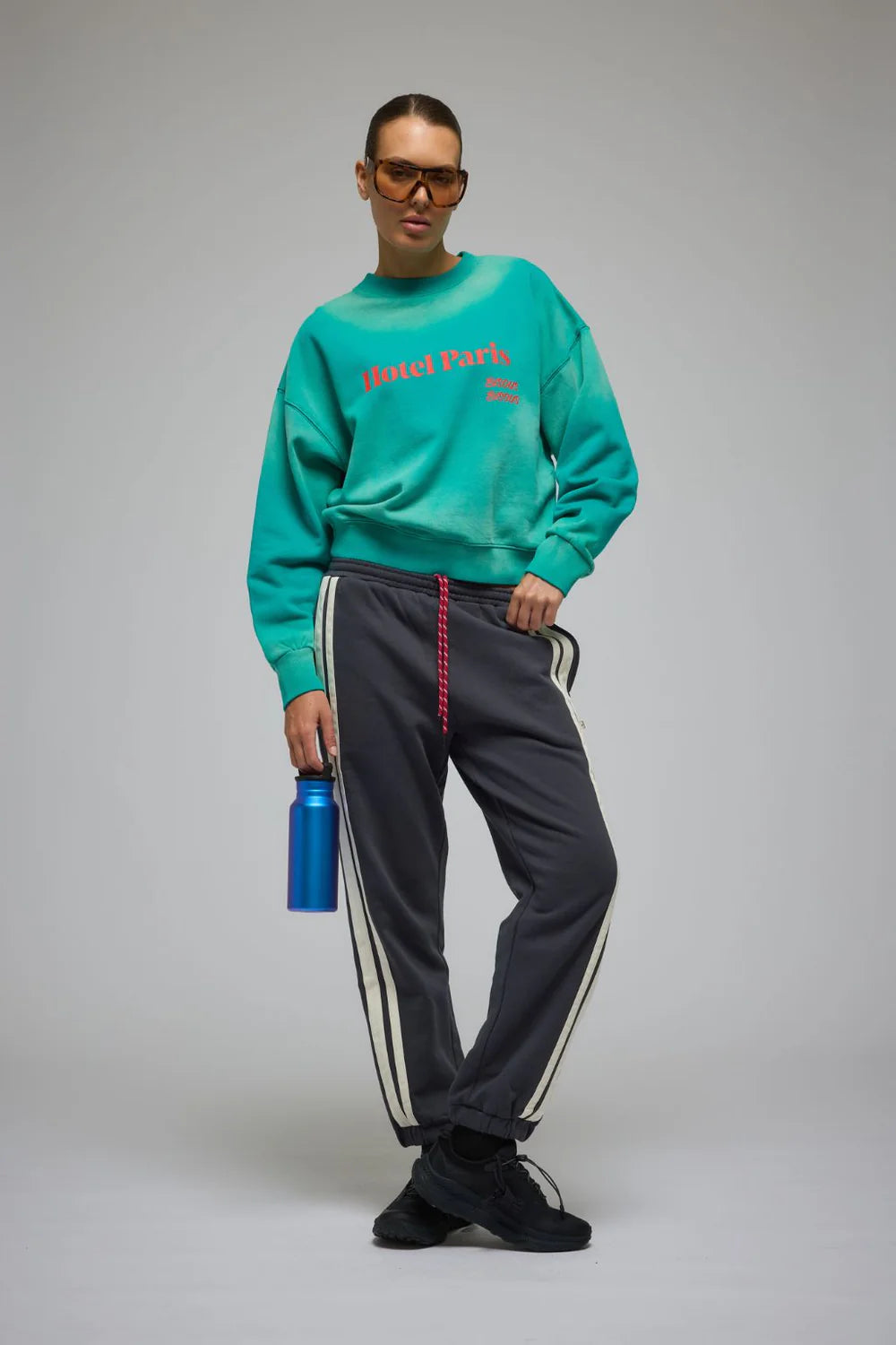トップス ARAMINTA JAMES/PARIS SWEATSHIRT Araminta James Hotel Paris Sweatshirt | Washed Ocean Green